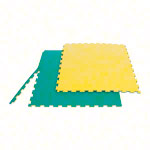 Sportmatte Double Competition inkl. Rand- und Eckst&uuml;cke, LxBxH 100x100x2 cm, gr&uuml;n/gelb