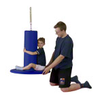 Scheibenschaukel zu Stand - X Aufh&auml;ngesystem, blau
