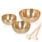 Peter Hess Klangschalen-Set klein, 3 Schalen + 2 Schl&auml;gel