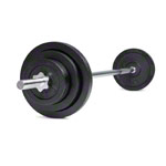 Langhantel-Set mit Scheiben, 50 kg, 2x 10 kg, 2x 5 kg, 4x 2,5 kg