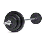 Langhantel-Set mit Scheiben, 60 kg, 2x 10 kg, 4x 5 kg, 4x 2,5 kg