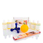 Wellness-Set: Massage&ouml;le + Jacknobber II + Igel-Ball + Ohrkerzen