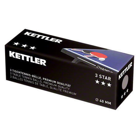 Tischtennis - KETTLER Tischtennisbälle 3 Stern, ø 40 mm, 3 Stück