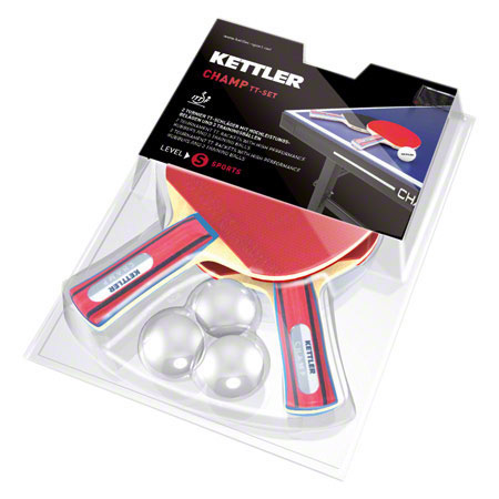 Kettler Tischtennisschl&auml;ger - KETTLER Tischtennisschl&auml;ger-Set Champ: 2 Tischtennisschl&auml;ger + 3 Tischtennisb&auml;lle