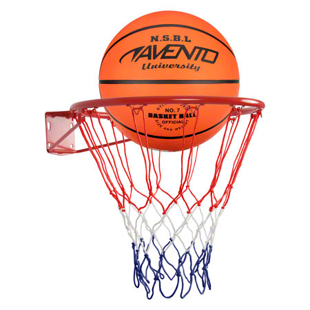 Basketballkorb-Set: Korb inkl. Netz und Basketball