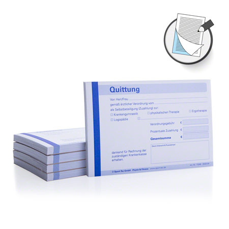 Quittungsblock DIN A6, 5 Blocks a 50 Blatt, selbstdurchschreibend