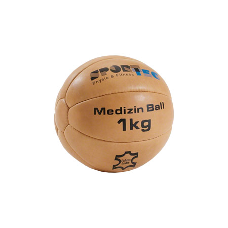 Medizinball - Medizinball aus Leder, ø 19 cm, 1 kg