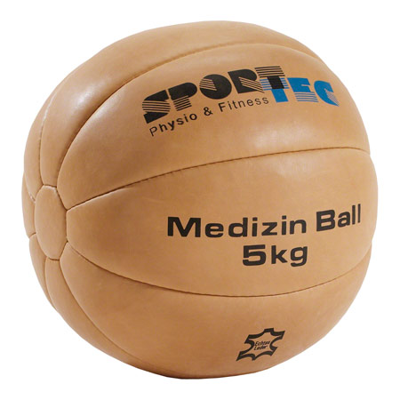 Medizinball - Medizinball aus Leder, ø 30 cm, 5 kg