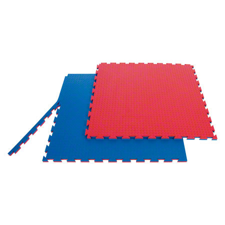 Yoga Matten - Sportmatte Double Competition inkl. Rand- und Eckst&uuml;cke, LxBxH 100x100x2 cm, rot/blau