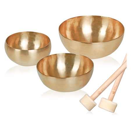 Peter Hess Klangschale - Peter Hess Klangschalen-Set klein, 3 Schalen + 2 Schlägel