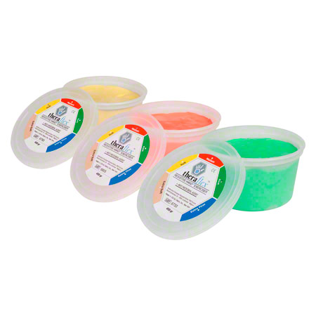 Therapieknete - Theraflex Therapie-Knetmasse, Set: 450 g, je 1x soft, medium, strong