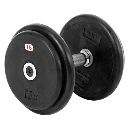 Sport Gewichte - Kompakthantel aus Gummi, 15 kg, Stück