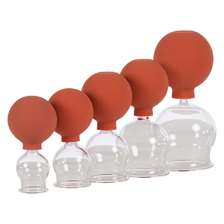 Schröpfgläser - Schröpfglas mit Ball, Set: je 1 Glas ø 2,5 cm - ø 6,5 cm