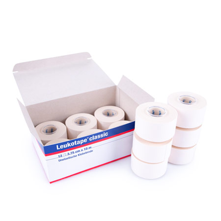 Leukotape Classic - Leukotape Classic, 10 m x 3,75 cm, weiß, 12 Stück
