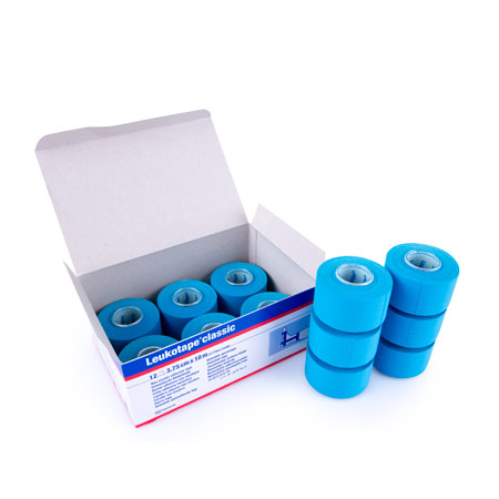 Leukotape Classic - Leukotape Classic, 10 m x 3,75 cm, blau, 12 Stück