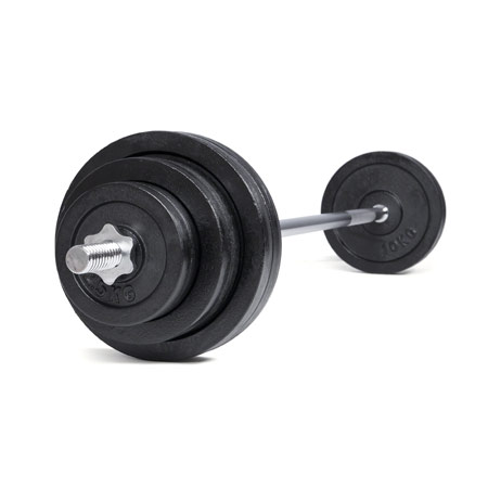 Langhanteln - Langhantel-Set mit Scheiben, 80 kg, 4x 10 kg, 4x 5 kg, 4x 2,5 kg