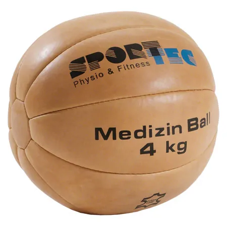 Medizinball aus Leder,  28 cm, 4 kg