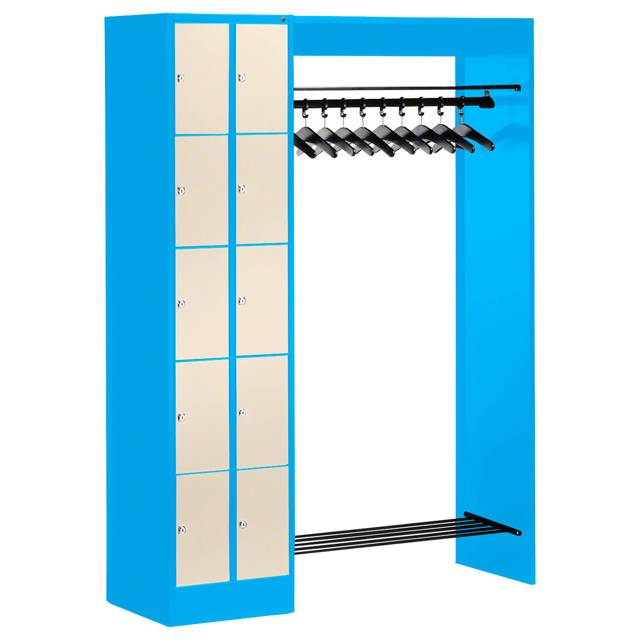 Offene Garderobe für 10 Personen, HxBxT 195x141x48 cm günstig online