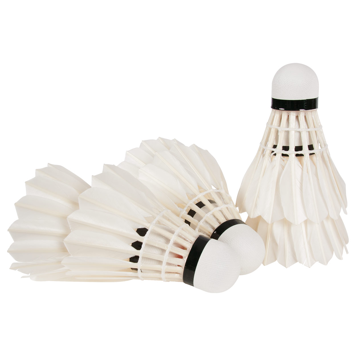 Federbälle aus Gänsefedern<br> 6 Stück