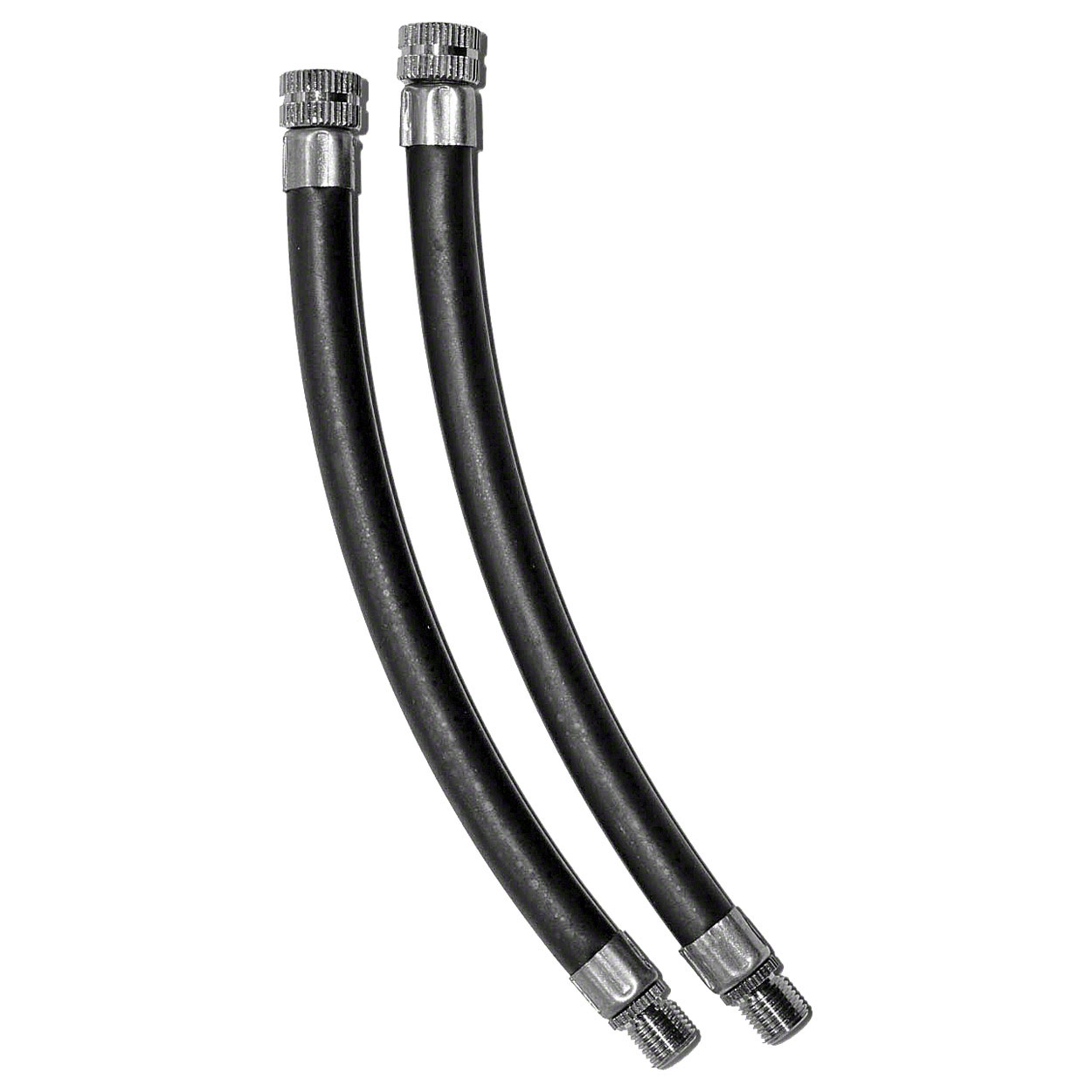 Verlängerungsadapter-Set für Minipumpe<br> 2x Schlauch 14 cm mit Schrader/Dunlop Ventil