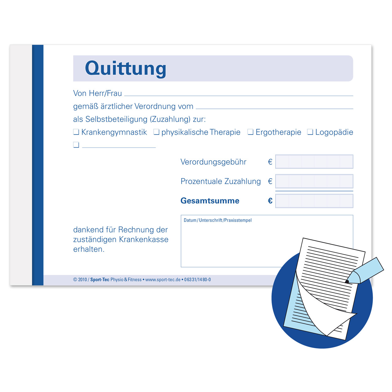 Quttungsblock Quittungsbuch Quittung Quittungen 5x50 Blatt selbstdurchschreibend