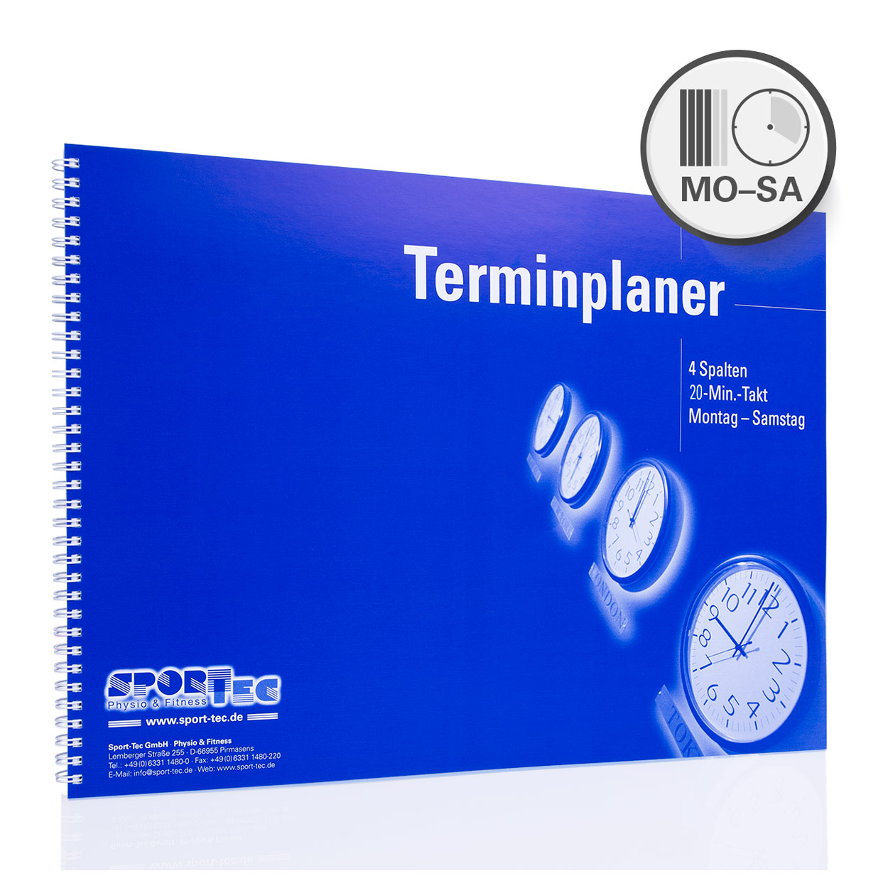 Terminplaner Organizer Terminbuch für Praxis & Therapie 4 Spalten 20 Min Mo.-Sa.