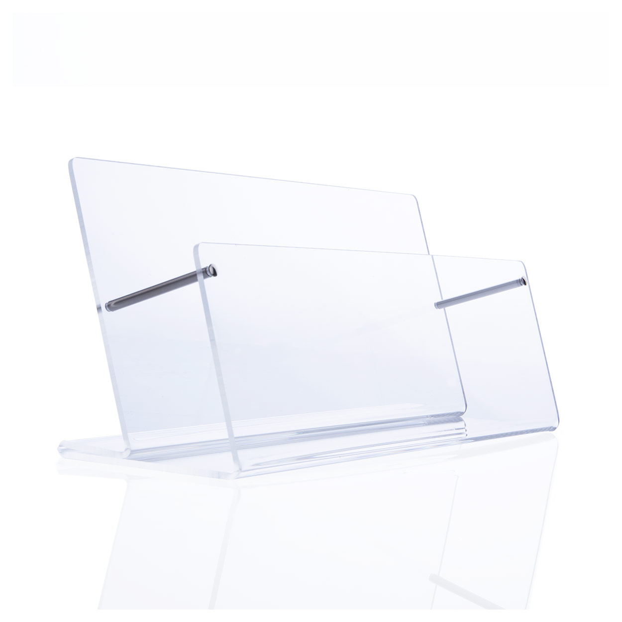 Gutscheinständer aus Acrylglas Werbe Prospekt Ständer Flyerständer für DIN lang