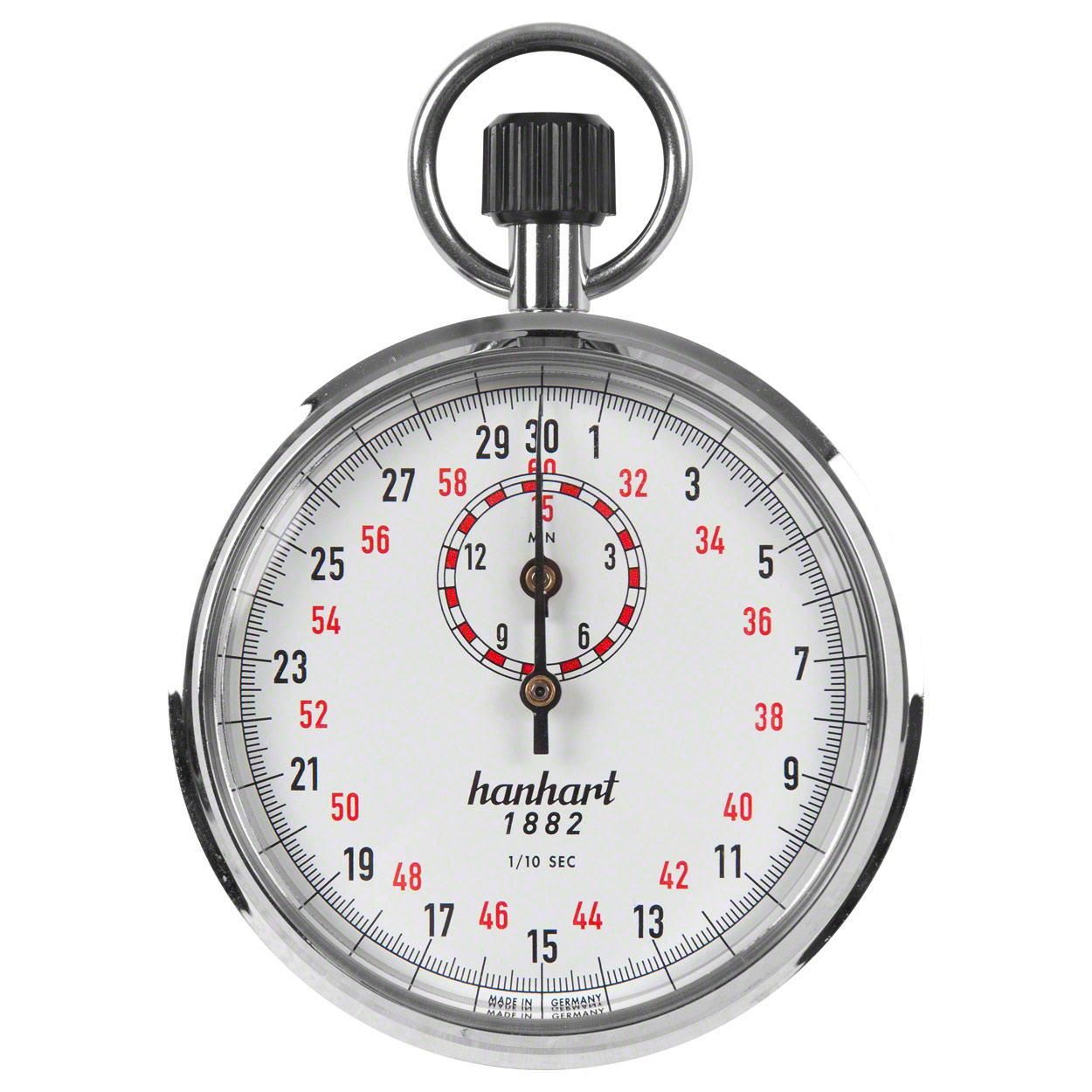 ORIGINAL Hanhart Kronenstopper Stoppuhr Stopuhr Stop Uhr 1/10 Sek. Einteilung