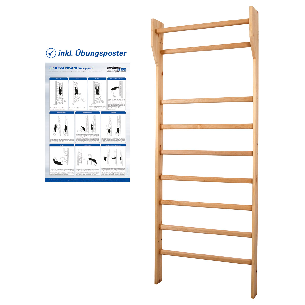 Sprossenwand Standard<br> BxH 80x210 cm