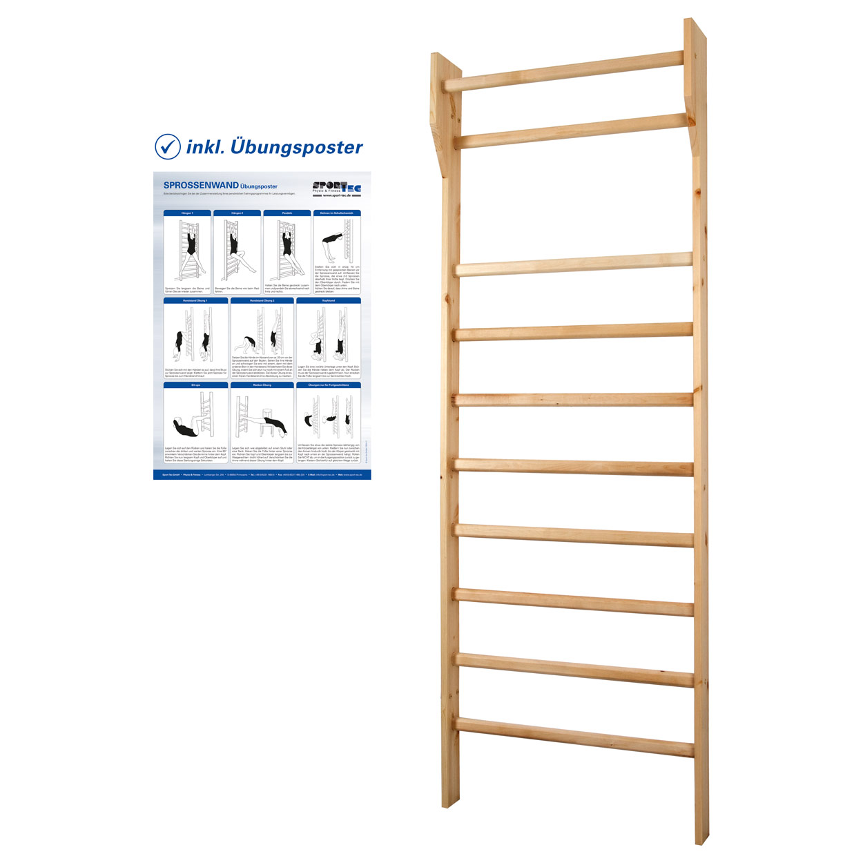 Sprossenwand Kletterwand Turnwand Klettergerüst Gymnasik Fitness<br> 80x230 cm