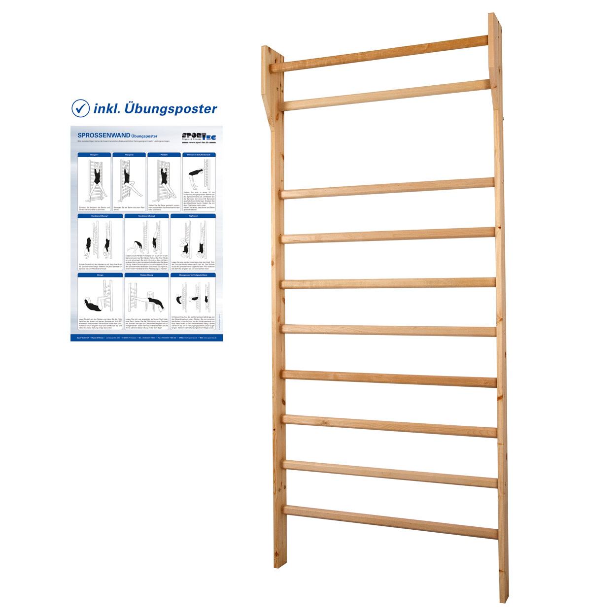 Sprossenwand Kletterwand Turnwand Klettergerüst Gymnasik Fitness<br> 100x230 cm