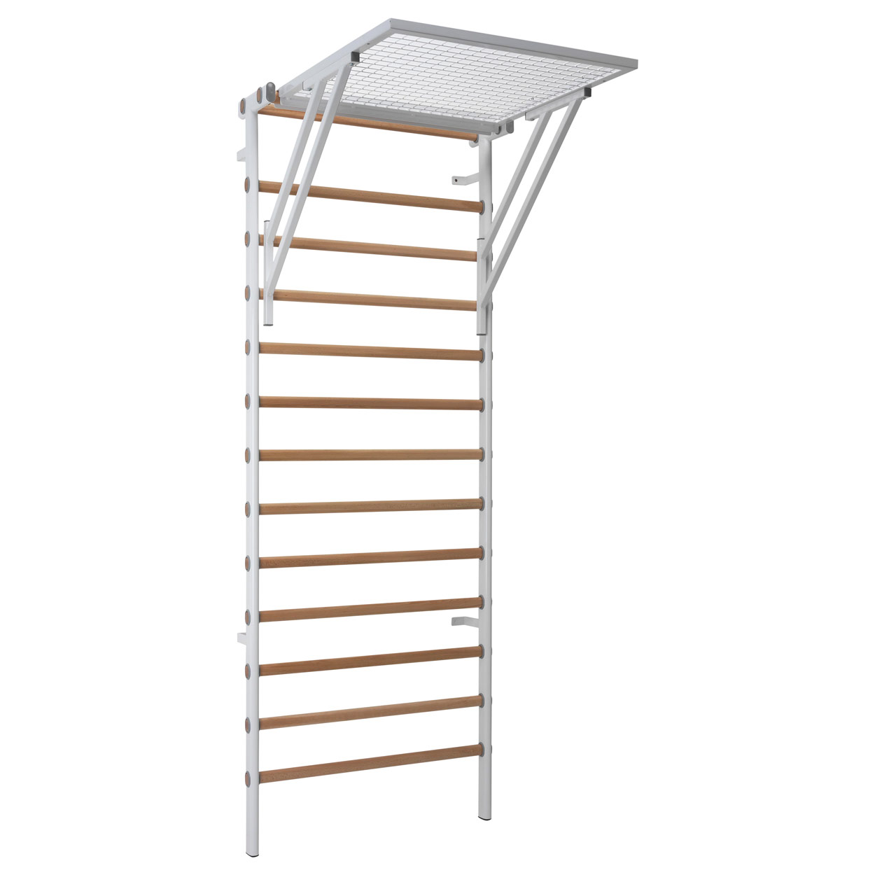 Sprossenwand Set Metall / Holz<br> 2-tlg. inkl. Schlingengitter