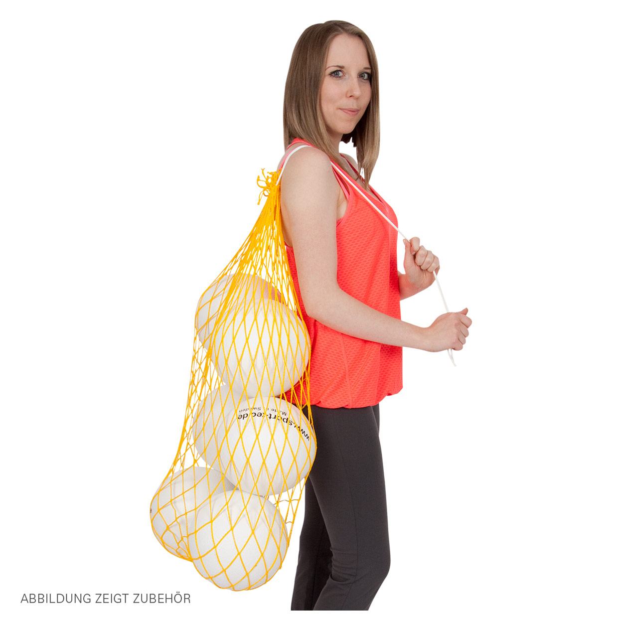 Ballnetz Balltragenetz Balltasche für 6 Bälle Fußbälle Handbälle<br> GELB