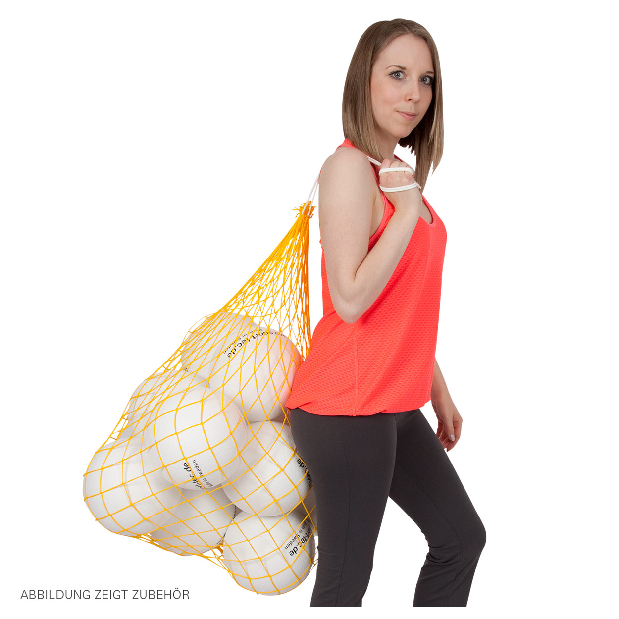 Ballnetz Balltragenetz Balltasche für 10-12 Bälle Fußbälle Handbälle<br> GELB
