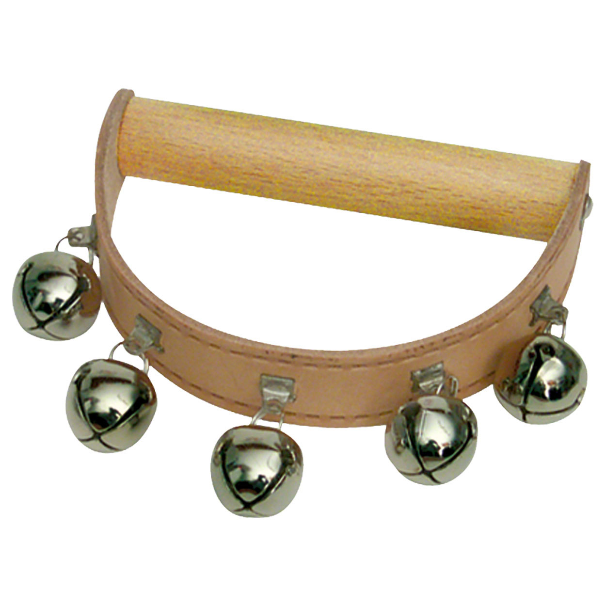 Schellenkranz Schellenring Tambourin Glockenkranz aus Leder mit 5 Glöckchen
