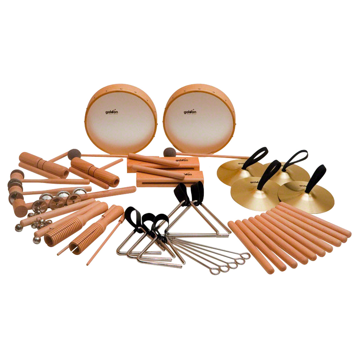 Rhythmustasche mit 34 Instrumenten<br> Schellenring
