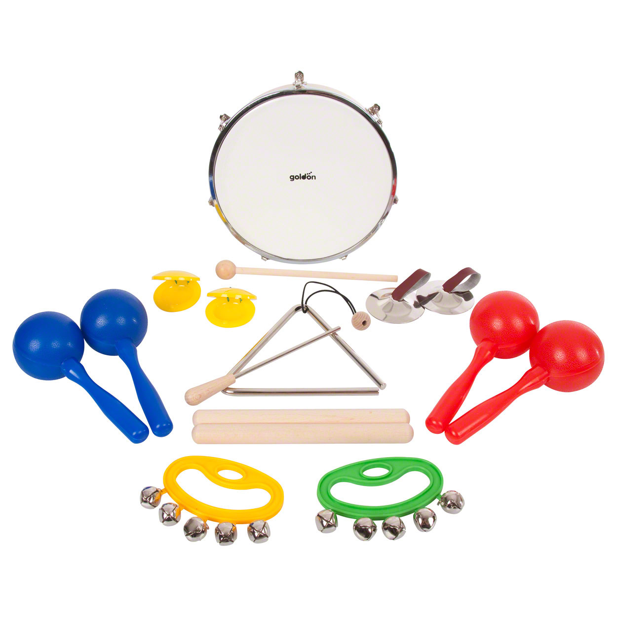 Rhythmus Mini Set Instrumente für Kinder Glockenkranz Triangel<br> 25-tlg.