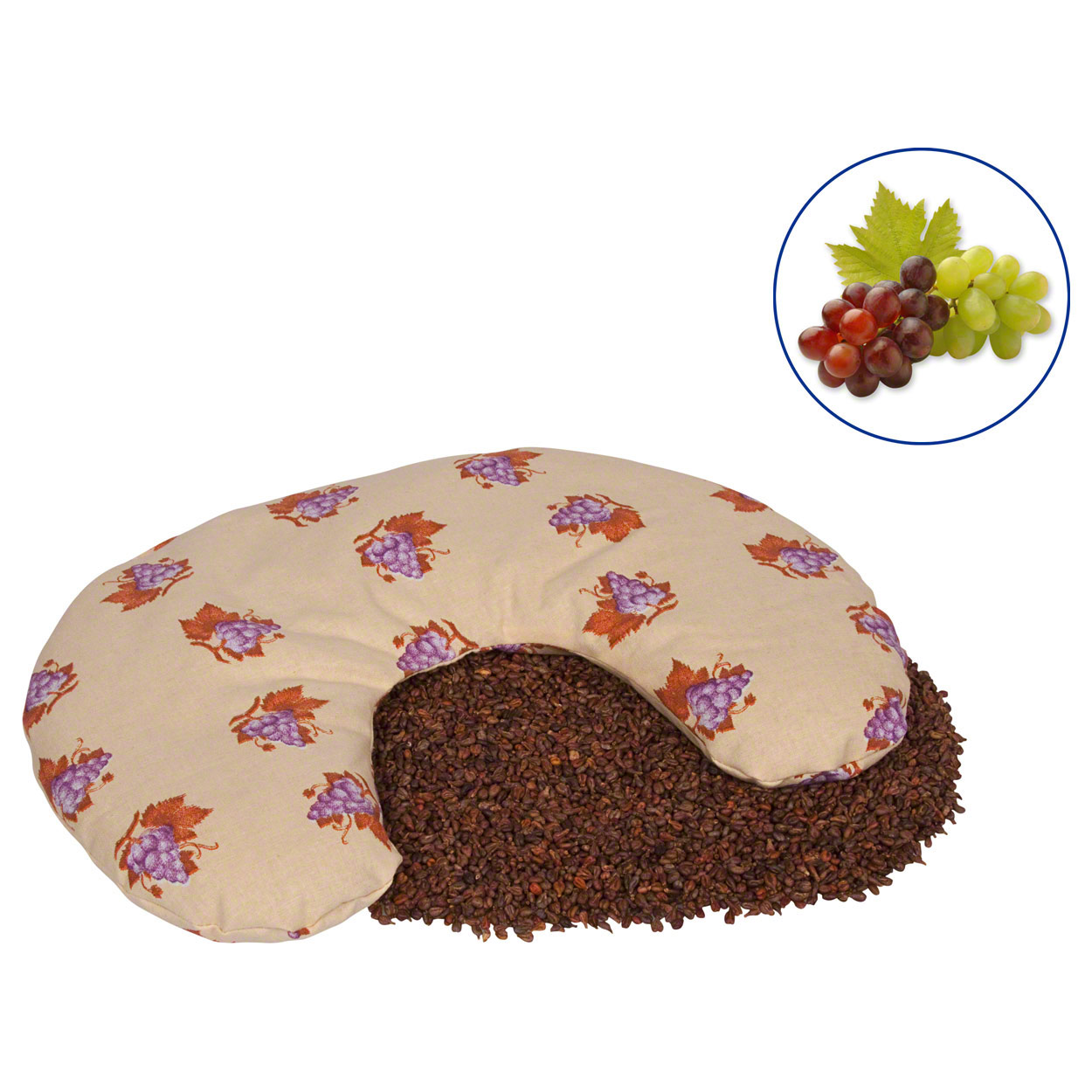 Traubenkern-Nackenhörnchen Traubenkernkissen Wärmekissen Nackenkissen 30x30 cm
