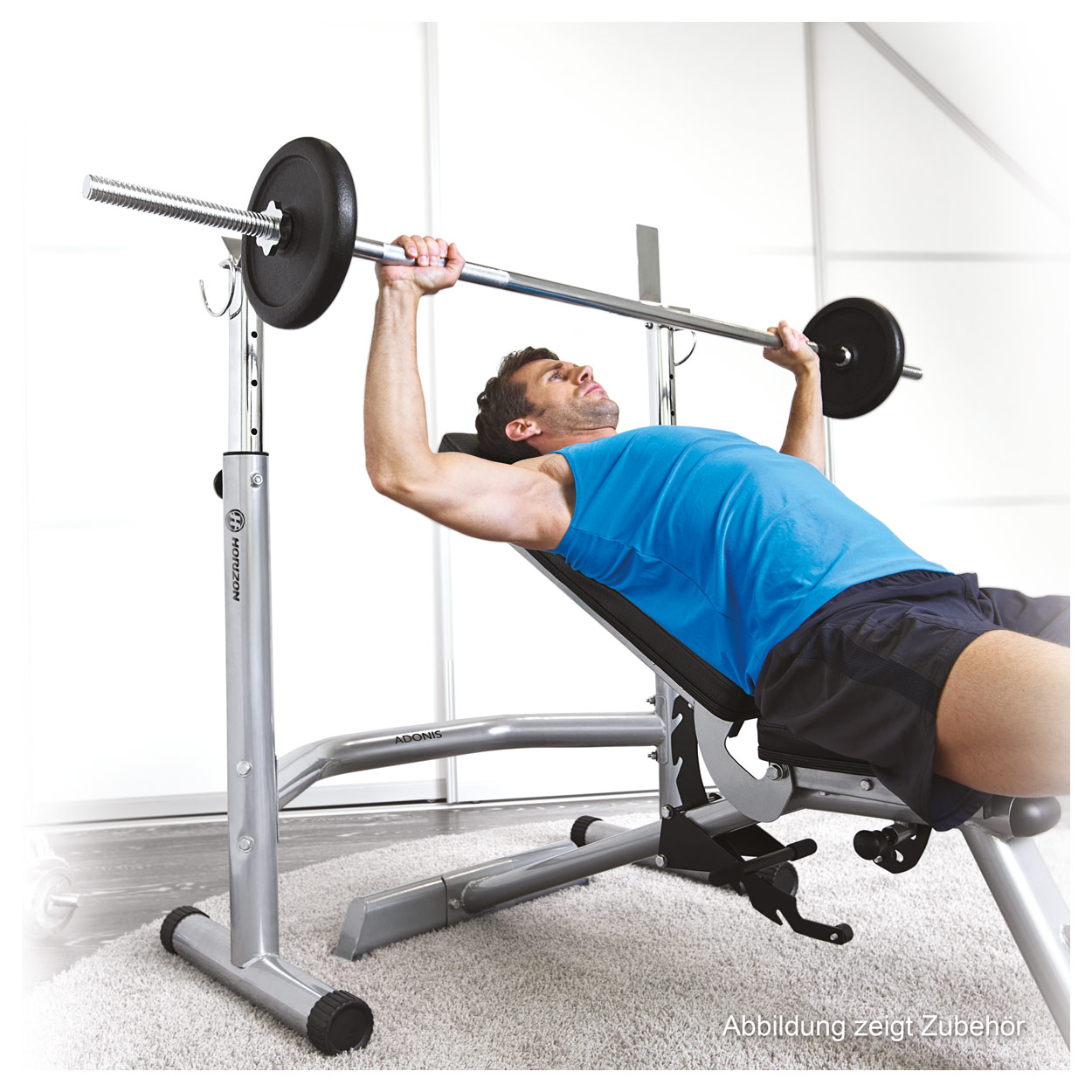 Horizon Fitness Hantelbank Langhantelablage Set Adonis Plus 2