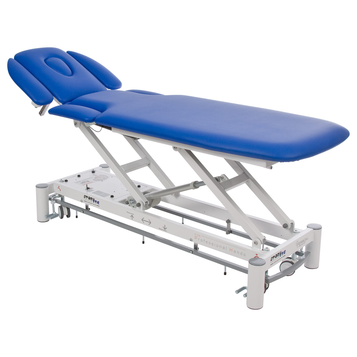 Therapieliege Smart ST6 mit Radhebesystem und Rundumschaltung<br> Blau