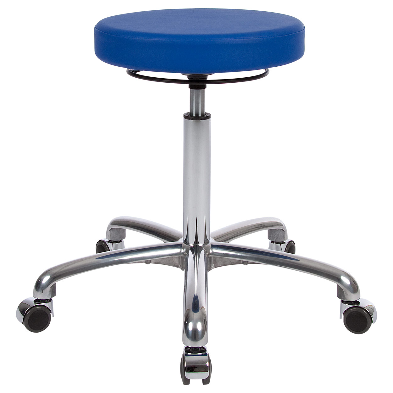 Drehhocker Exklusiv mit Komfort-Polster und Rollen<br> Rollhocker Arbeitshocker