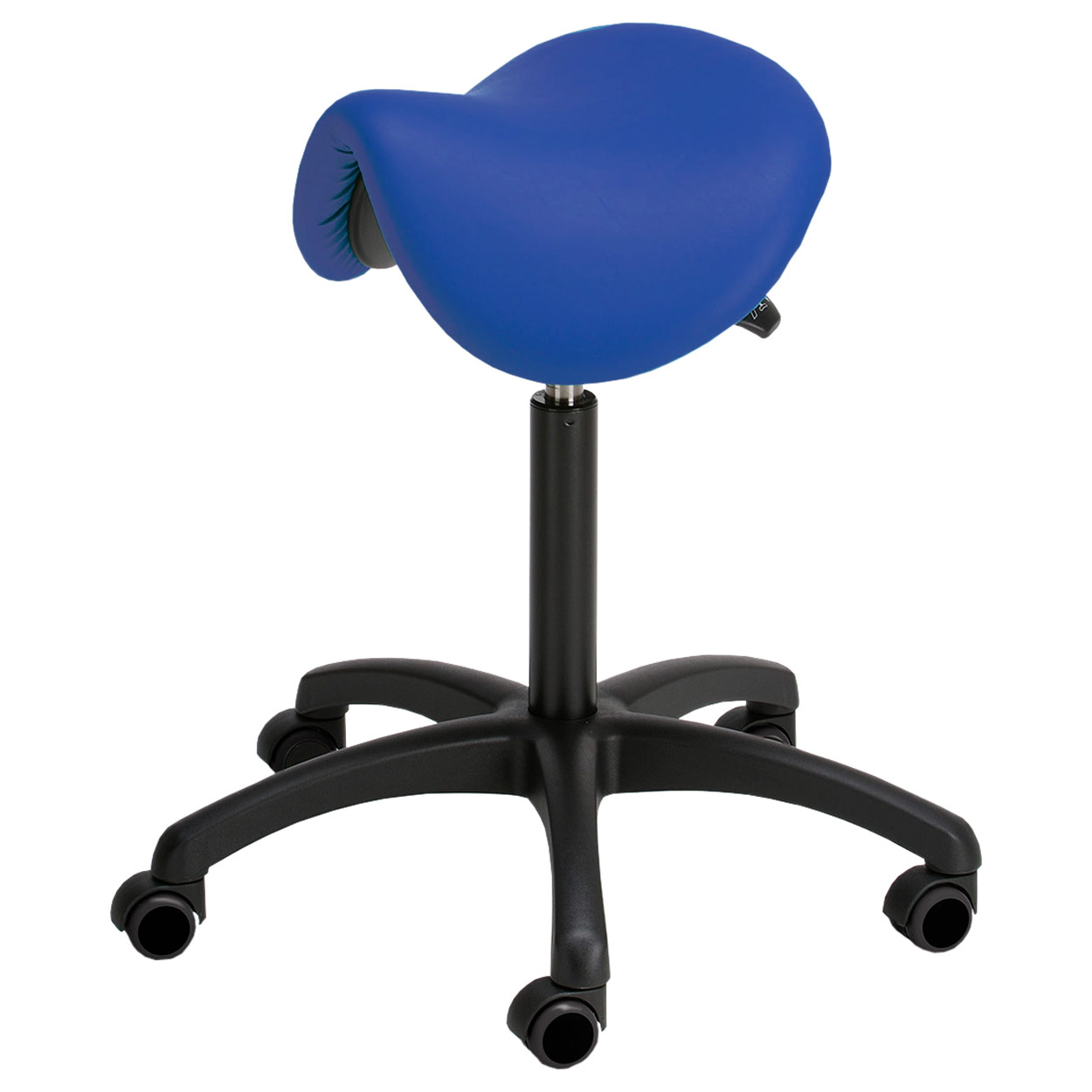 Sattelhocker Standard mit Polster und Rollen<br> Rollhocker