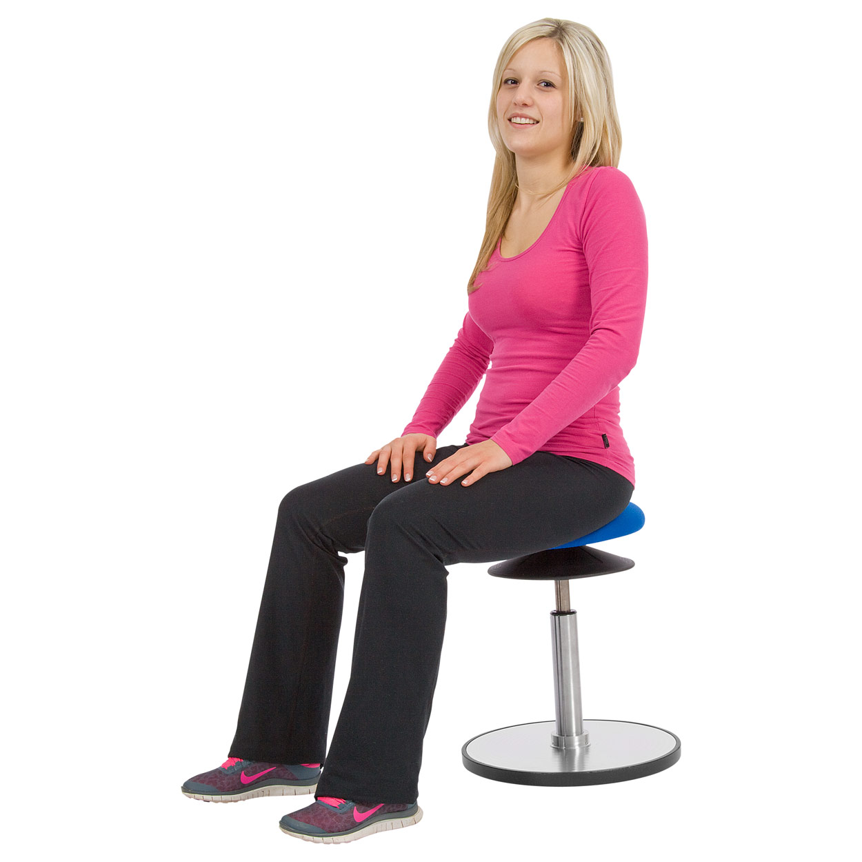 Ergo Pendelhocker Standard Stehhilfe Sitzhocker Höhenverstellbar ø 30 cm BLAU