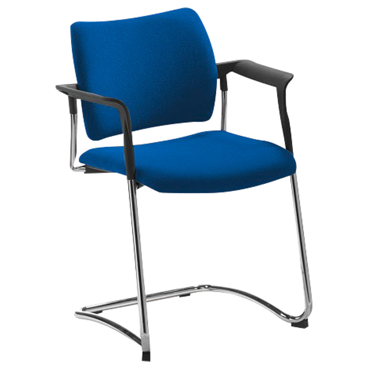 Freischwinger mit Polster + Armlehne Schwingstuhl Besucherstuhl Konferenzstuhl<br> Blau