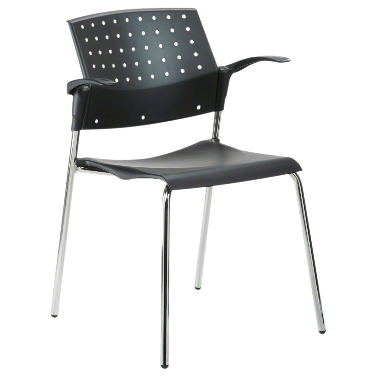 Stapelstuhl mit Armlehne<br> Besucherstuhl aus Holz