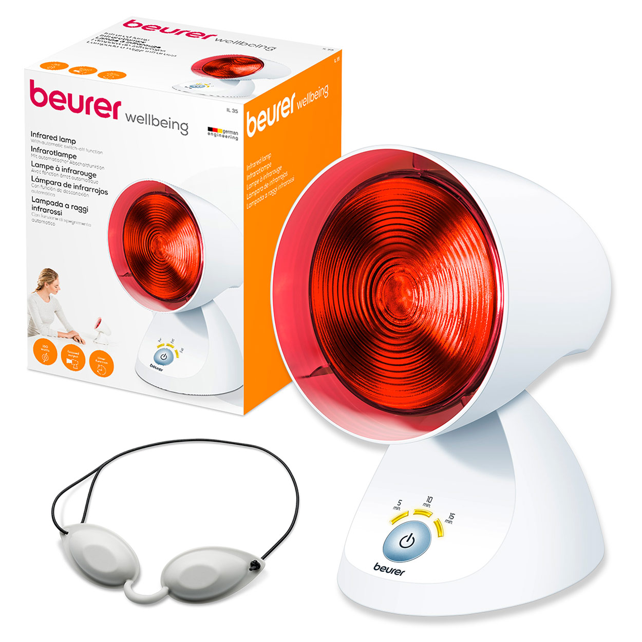 BEURER Infrarotlichtlampe Rotlichtlampe IL 30 mit Zeitstop<br> 150 Watt