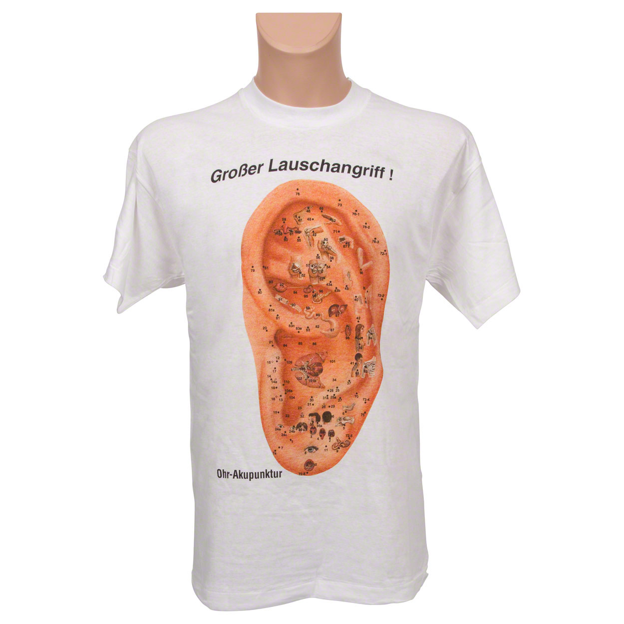 Kurzarm T-Shirt Ohrakupunktur<br> Anatomie Lernhilfe