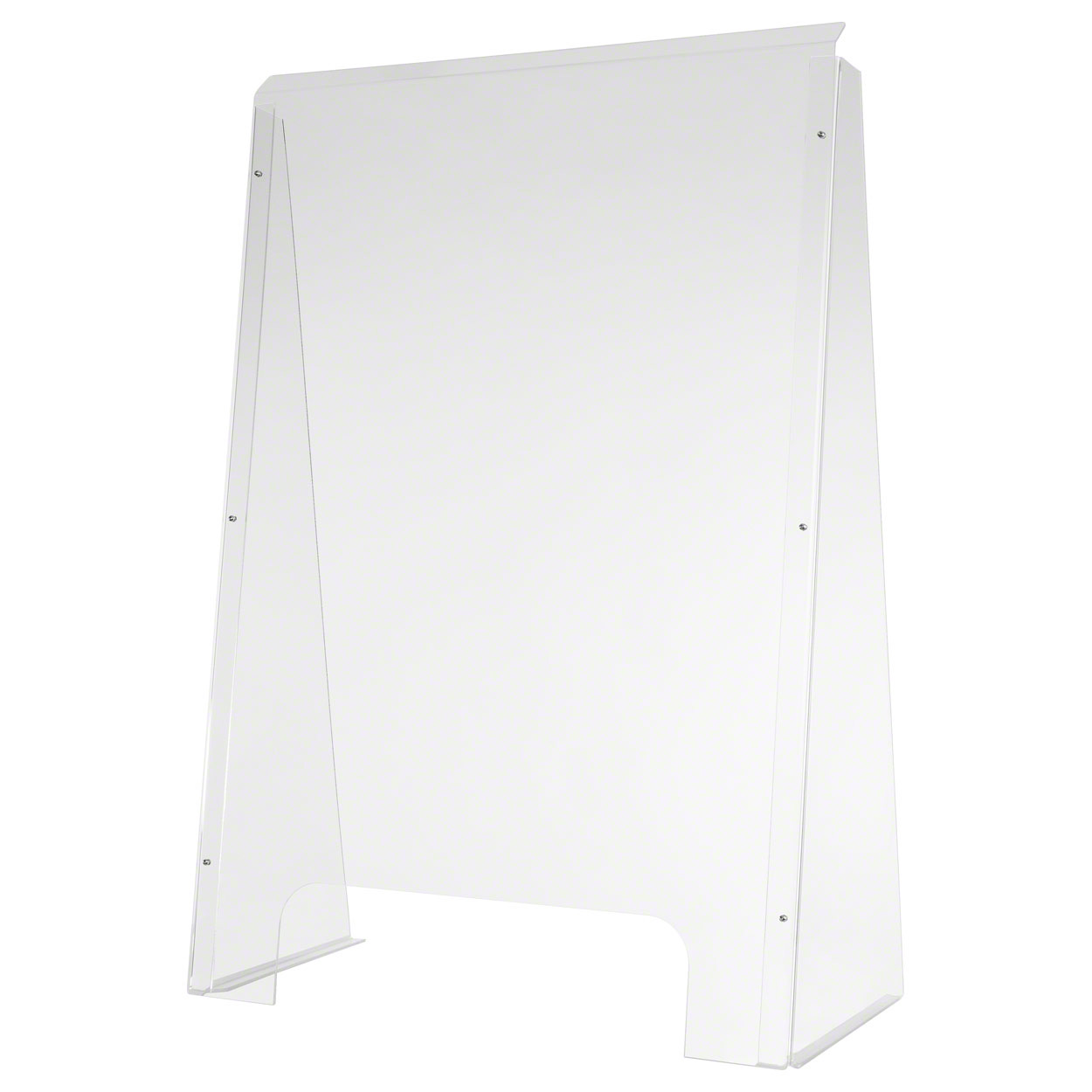 Hygiene Schutzwand aus Acrylglas 58x86x30 cm<br> mit Durchreiche 40x11 cm