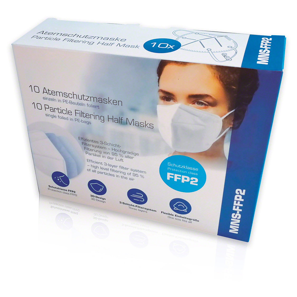 Einmal-Mundschutz MNS-FFP2 mit Elastikband und Nasenkontur ...