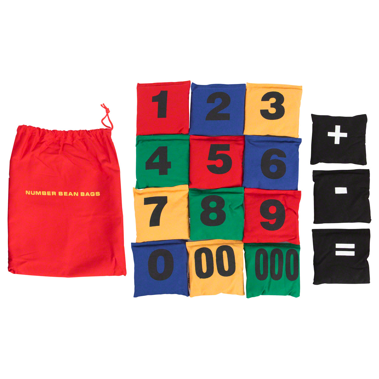 Sport-Tec Bohnensäckchen Set – 4 Stück (blau, Grün, Rot, Gelb), Je 135g, 15x9 Cm, 100% Baumwolle, Für Motorik & Spiel